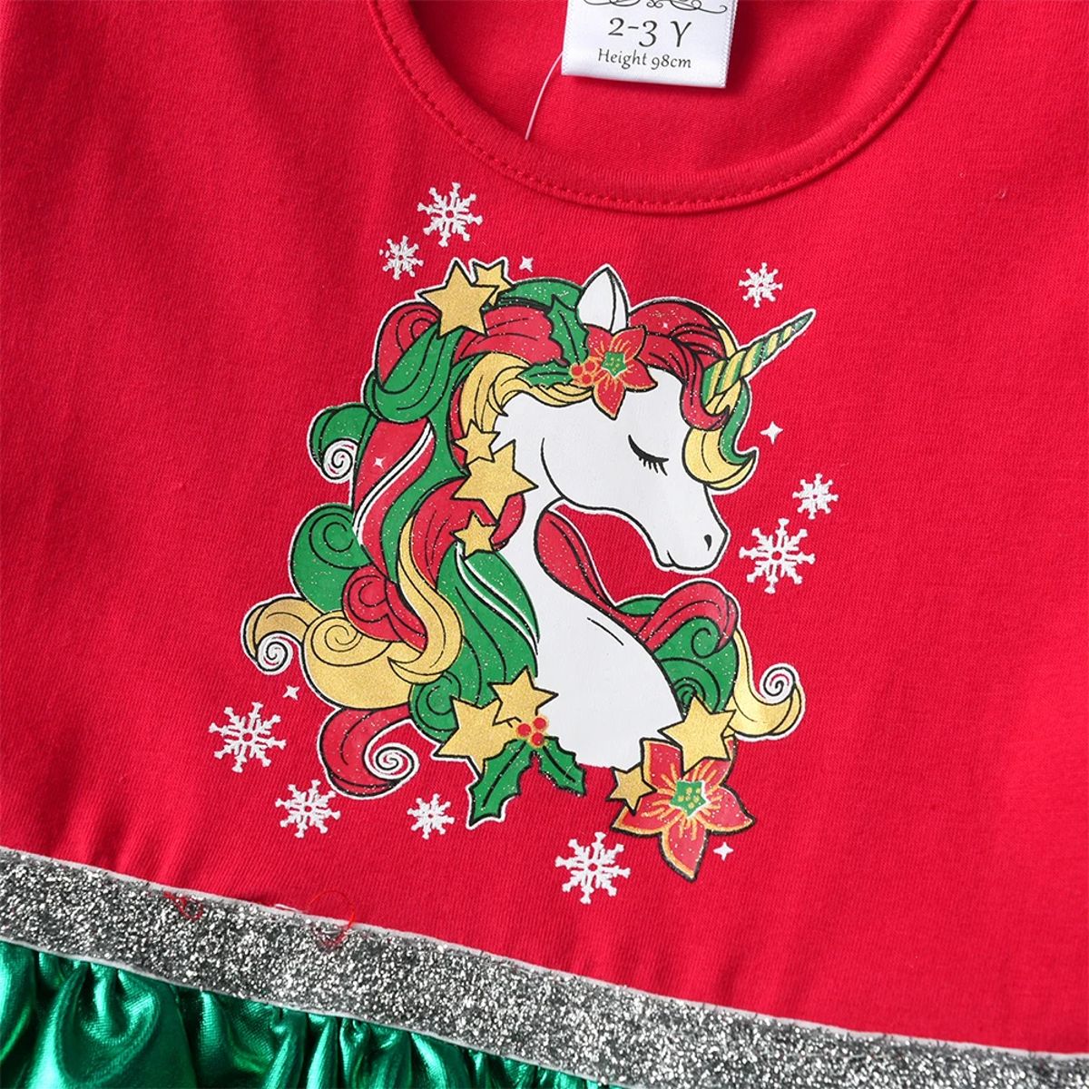 Adorable Unicorn Cartoon Girls' Dress – Casual & Comfy Outfit