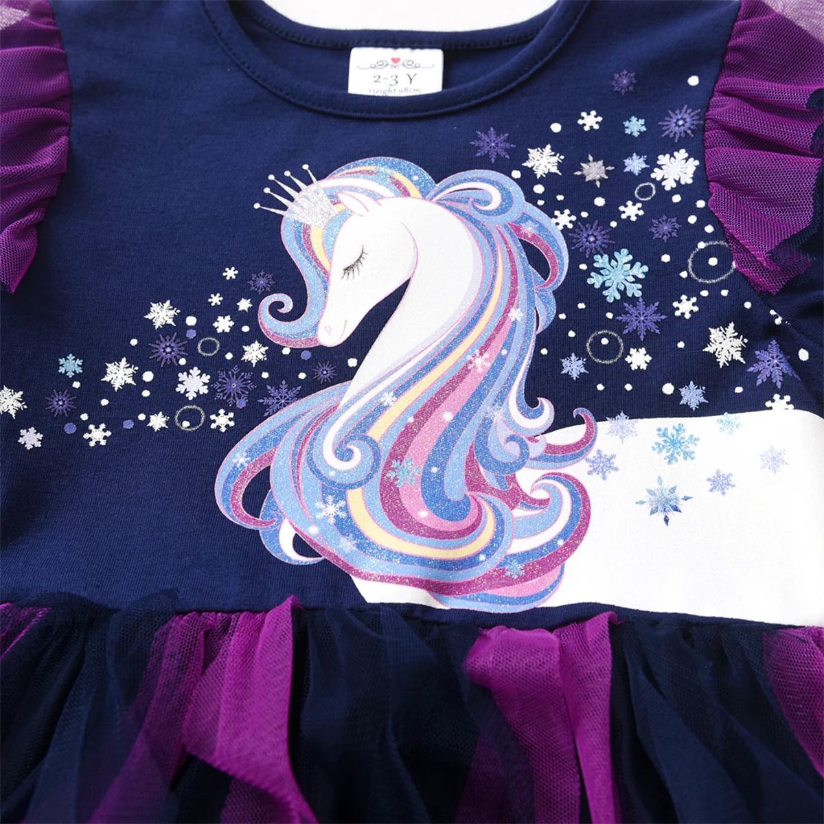 Enchanting Unicorn Tulle Dress for Girls – Winter Party Outfit
