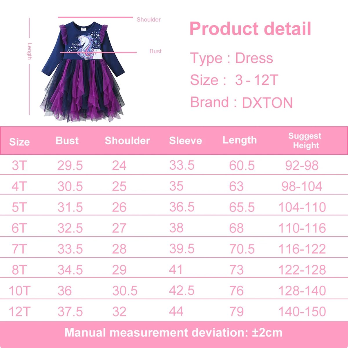 Enchanting Unicorn Tulle Dress for Girls – Winter Party Outfit
