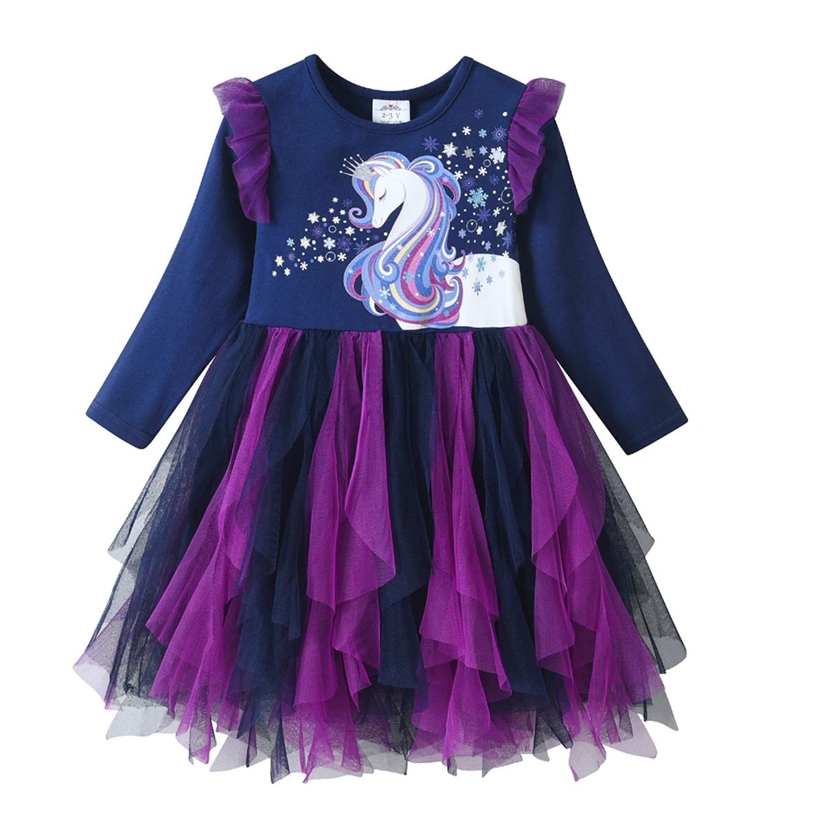 Enchanting Unicorn Tulle Dress for Girls – Winter Party Outfit
