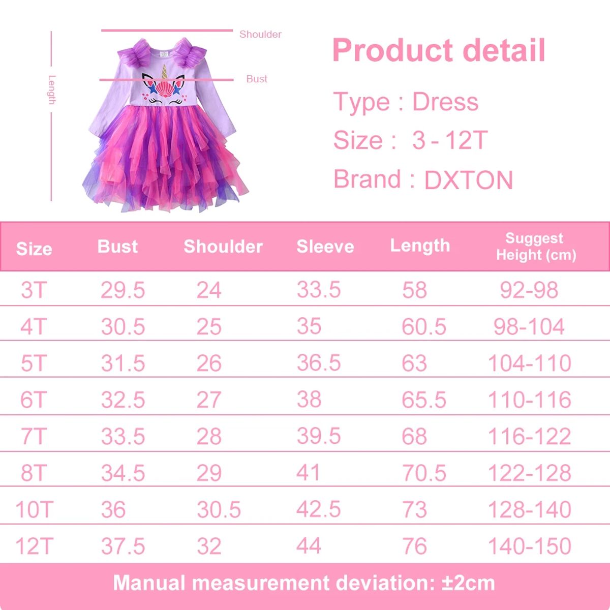 Whimsical Ruffle Princess Dress for Girls with Unicorn Design Whimsical Ruffle Princess Dress for Girls with Unicorn Design