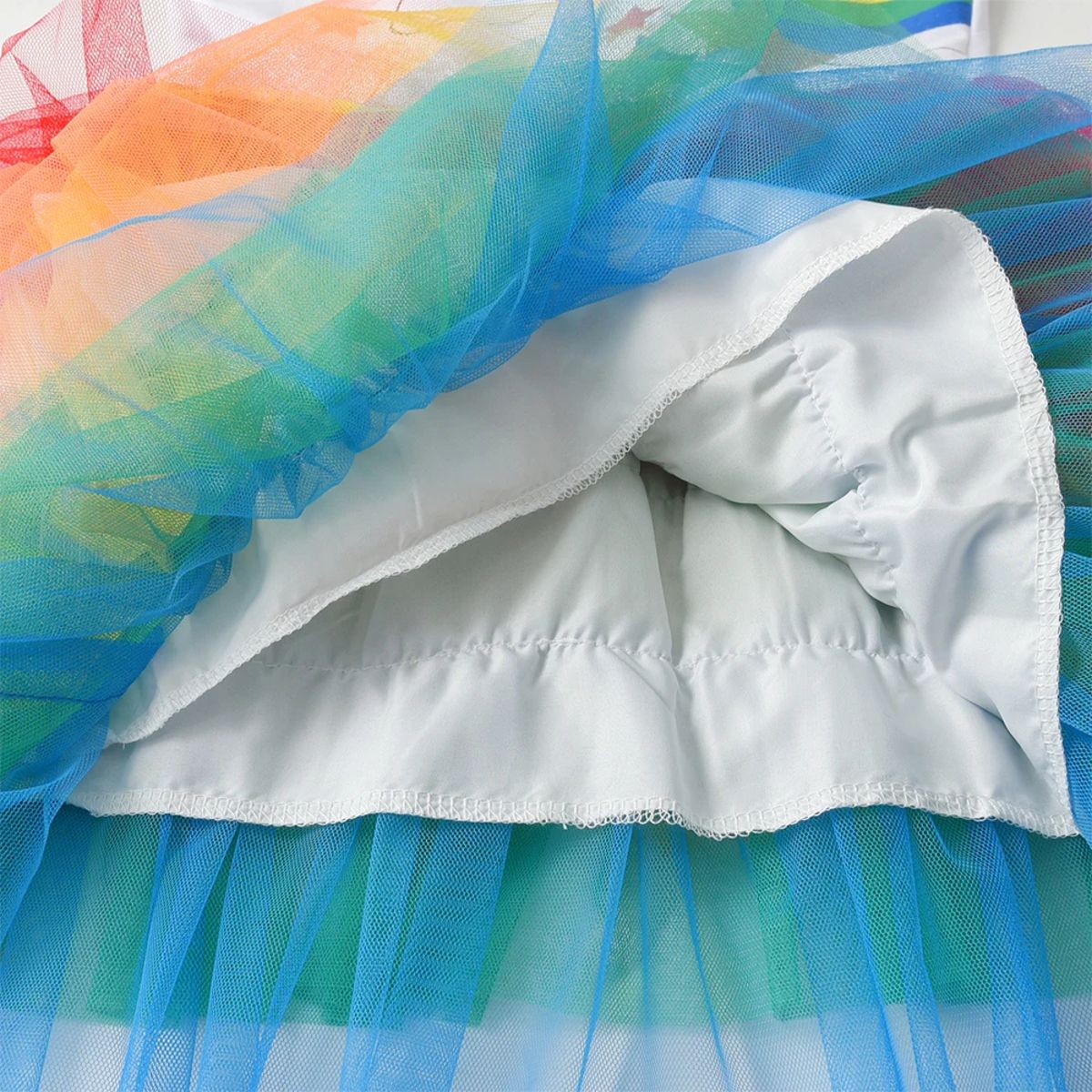 Magical Unicorn Tulle Dress for Girls with Rainbow Stars Magical Unicorn Tulle Dress for Girls with Rainbow Stars