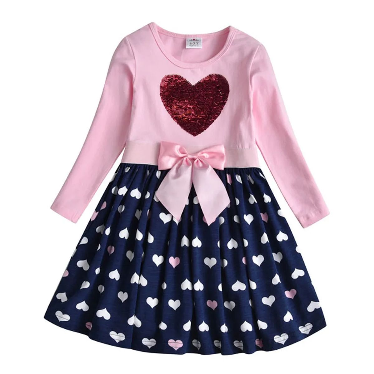Charming Summer Casual Butterfly Sequined Dress for Little Girls