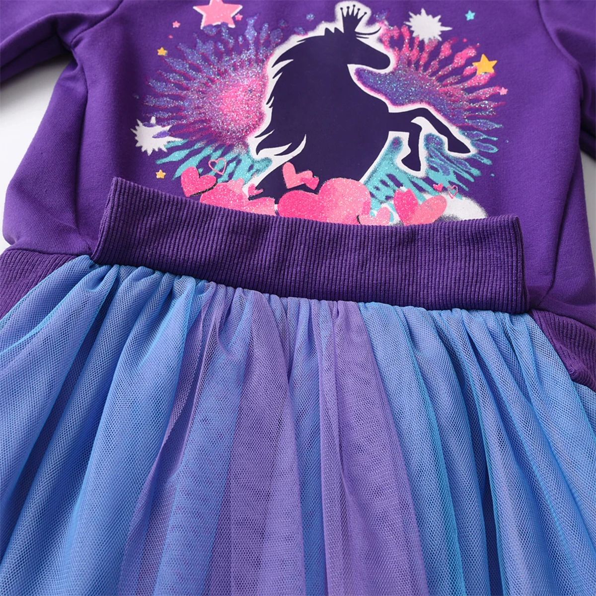 Charming Winter Dress for Girls with Heart Patchwork Design Charming Winter Dress for Girls with Heart Patchwork Design