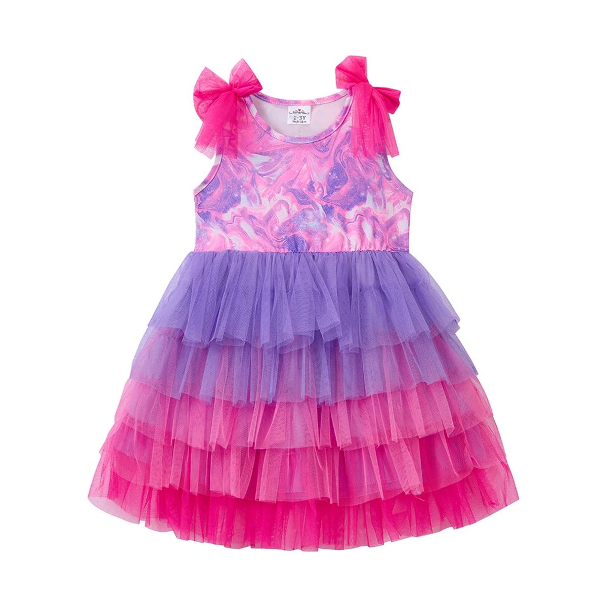 Charming Sleeveless Princess Dress for Girls with Bow and Ruffles Charming Sleeveless Princess Dress for Girls with Bow and Ruffles