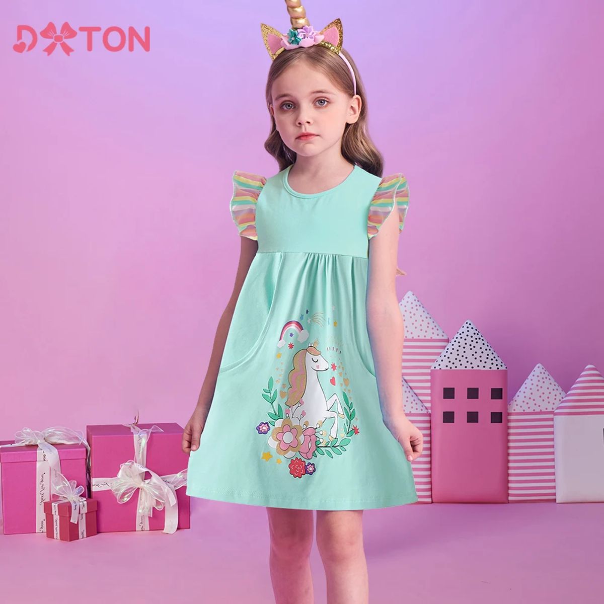 Floral Ruffled Sleeveless Dress for Girls, Casual Summer Style