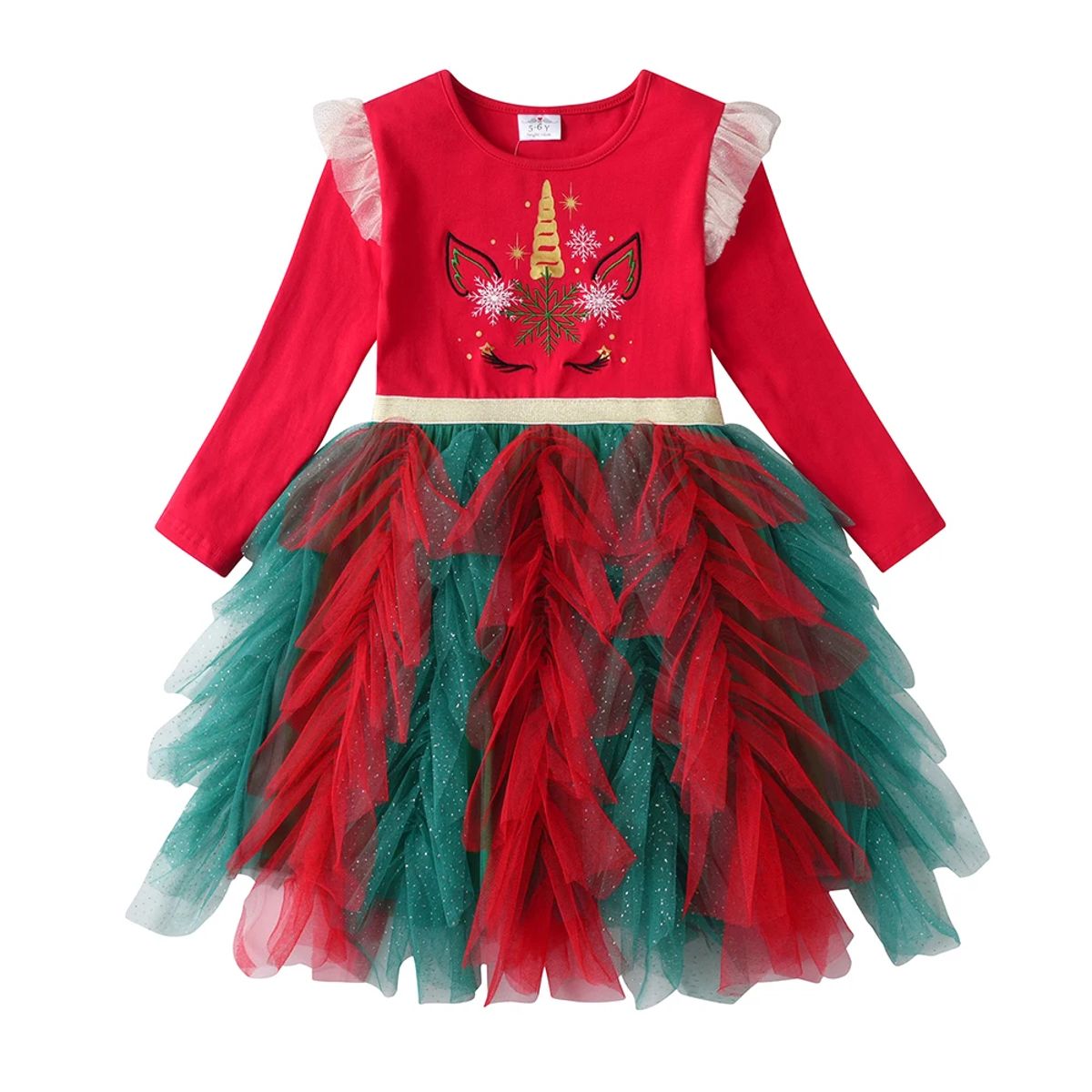 Elegant Winter Party Dress for Girls with Flying Sleeves