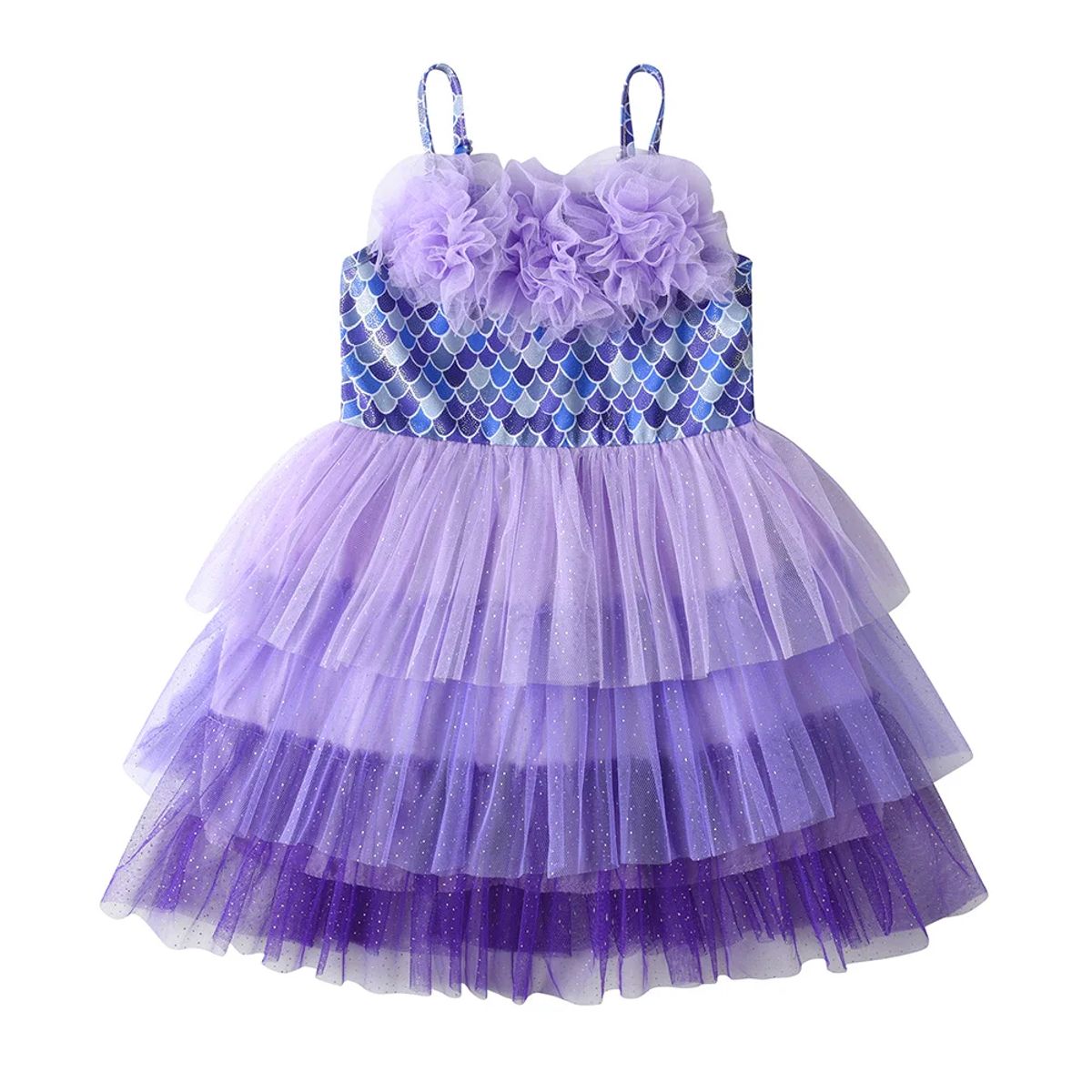 Elegant Layered Floral Princess Dress for Girls – Party & Prom