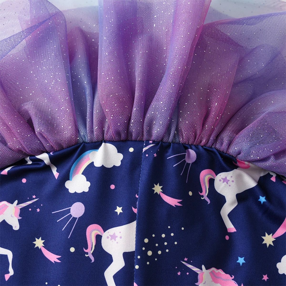 Cute Unicorn Printed Tulle Layered Pant Skirt for Girls