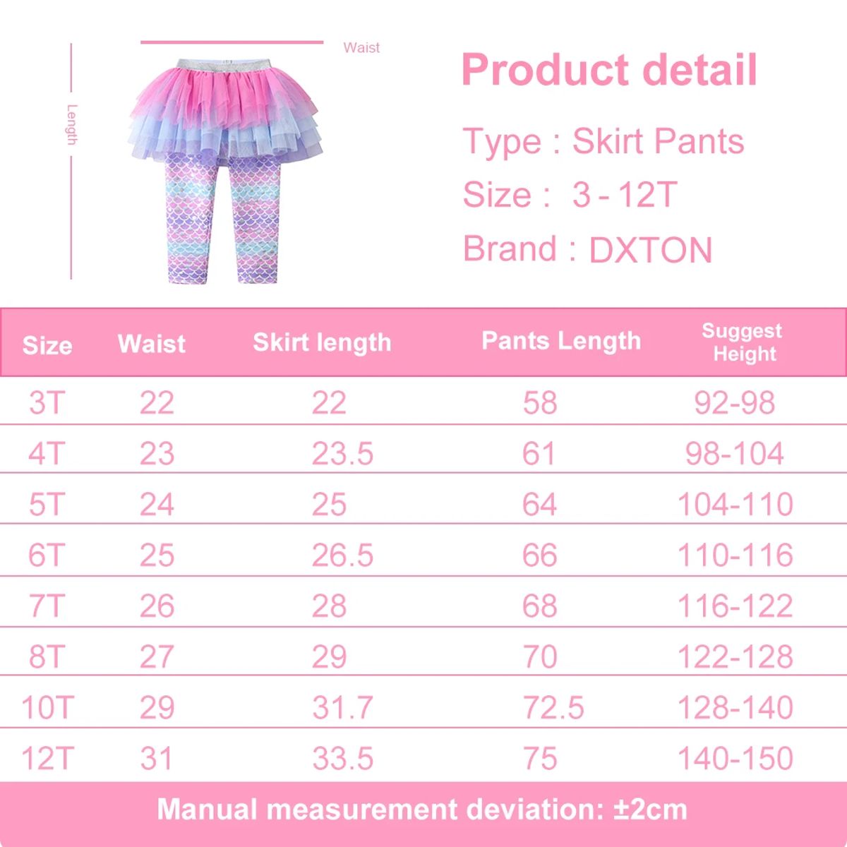 Girls’ Legging Skirt Set with Mermaid Print for Outdoor Play