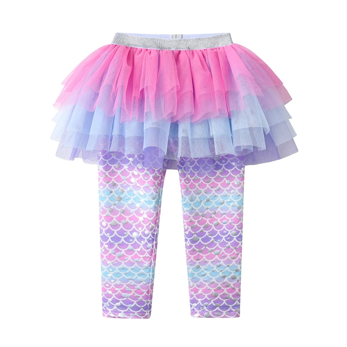 Girls’ Legging Skirt Set with Mermaid Print for Outdoor Play