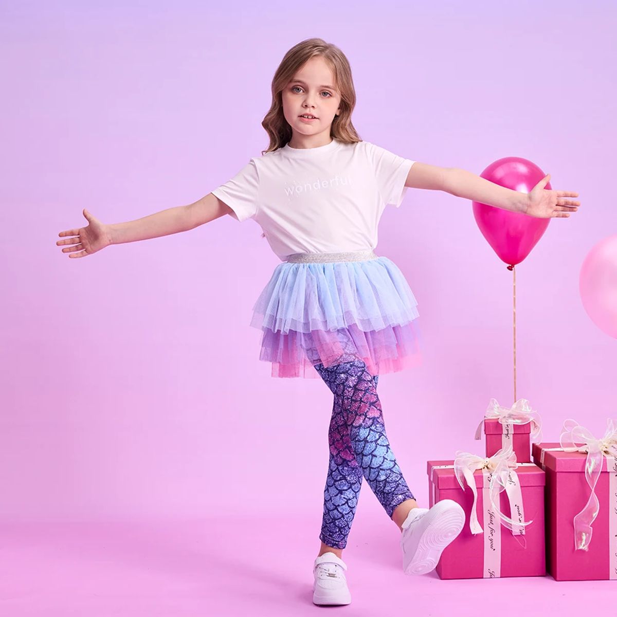 Girls Tulle Skirt Leggings – Ballet Dance & Party Outfit