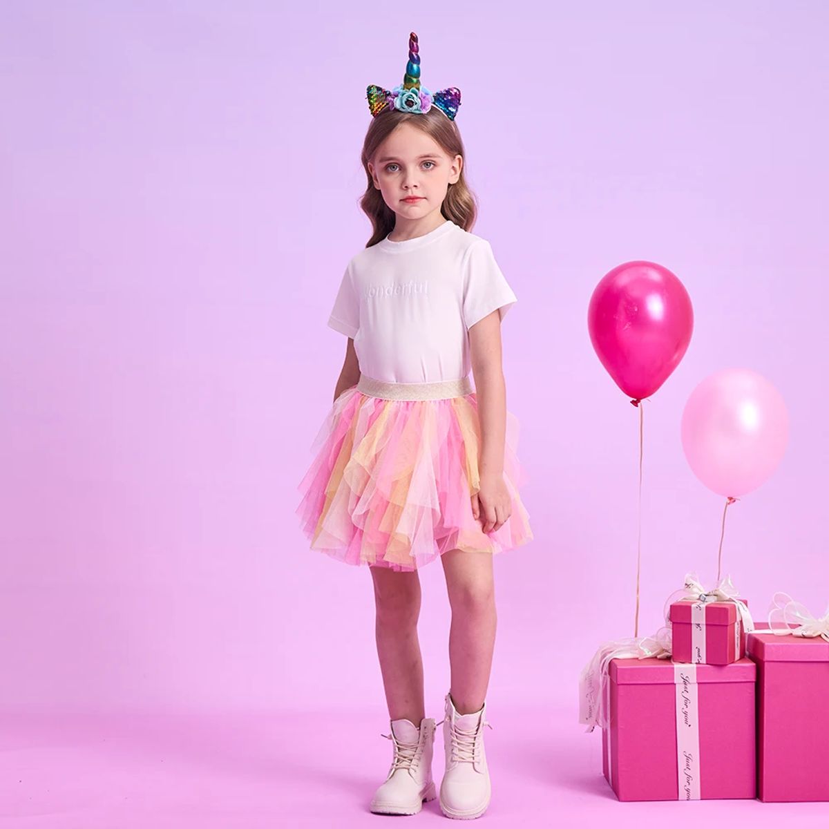 Toddler Girls Colorful Mesh Patchwork Tutu Skirt for Dance