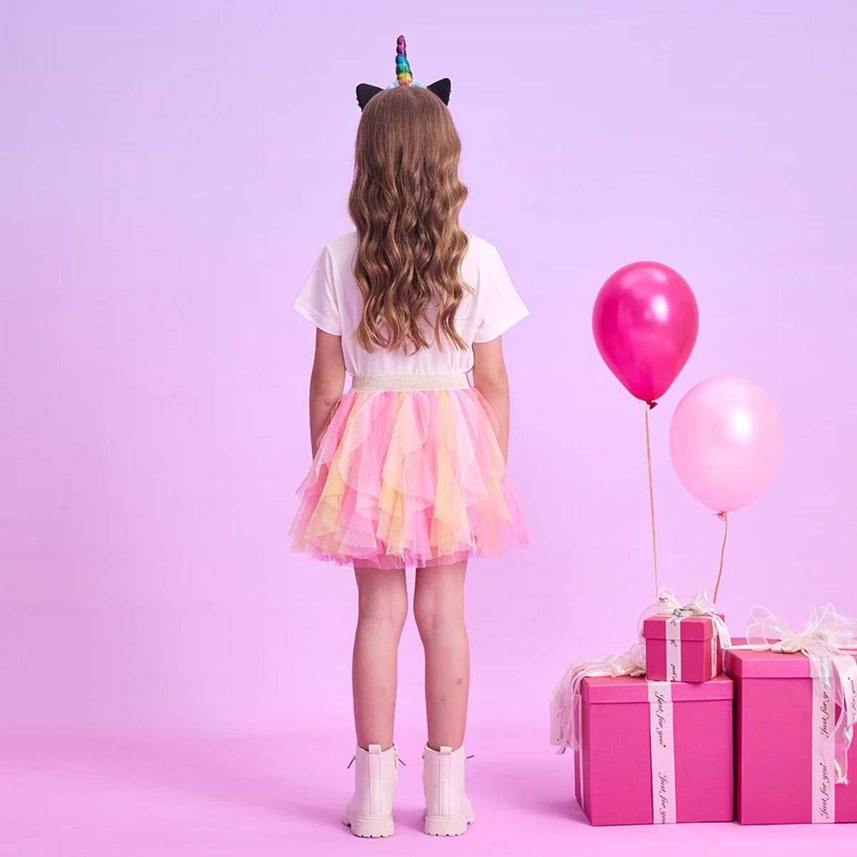Toddler Girls Colorful Mesh Patchwork Tutu Skirt for Dance