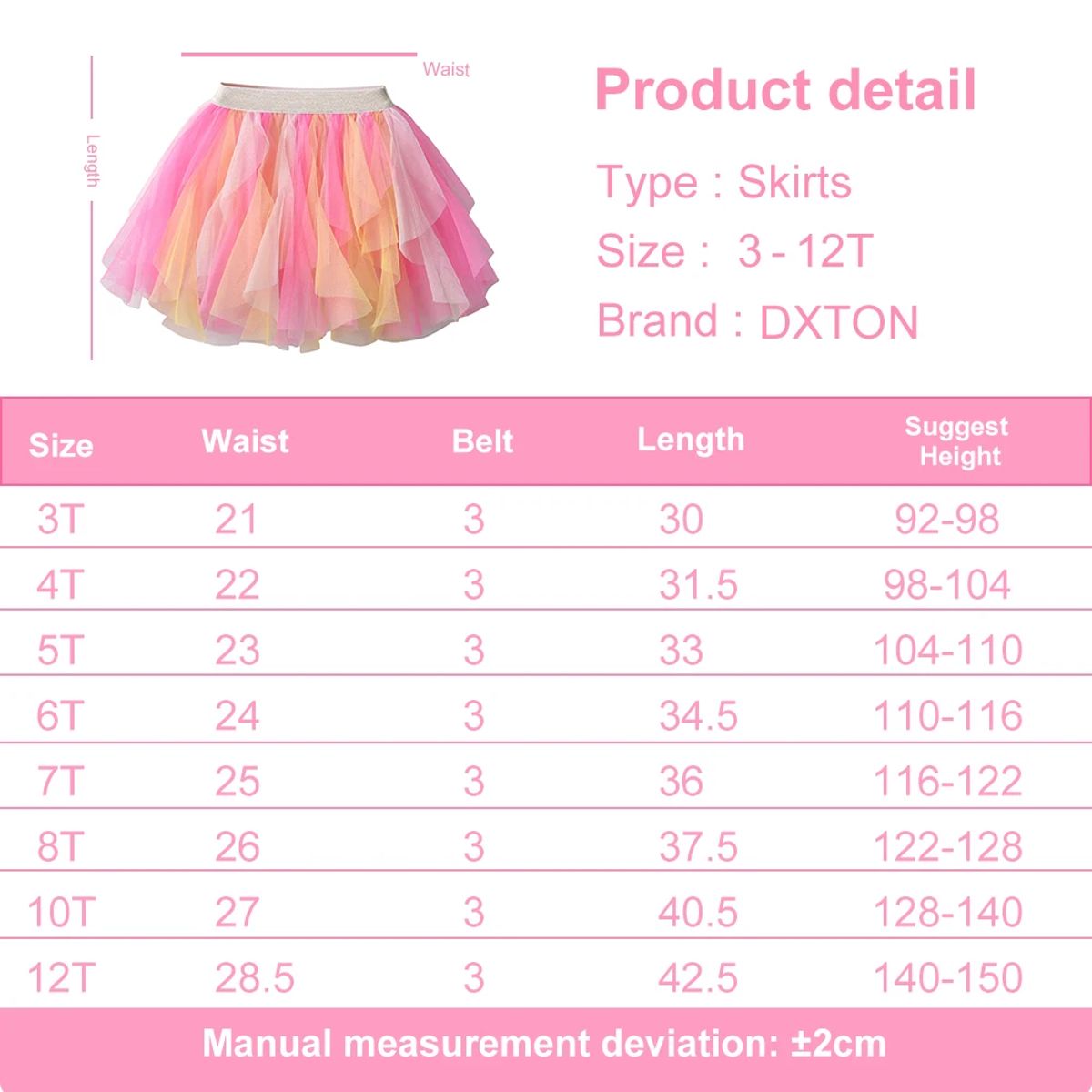 Toddler Girls Colorful Mesh Patchwork Tutu Skirt for Dance