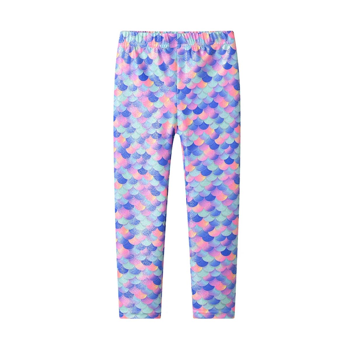 Girls Leggings with Contrasting Colors and Floral Decoration
