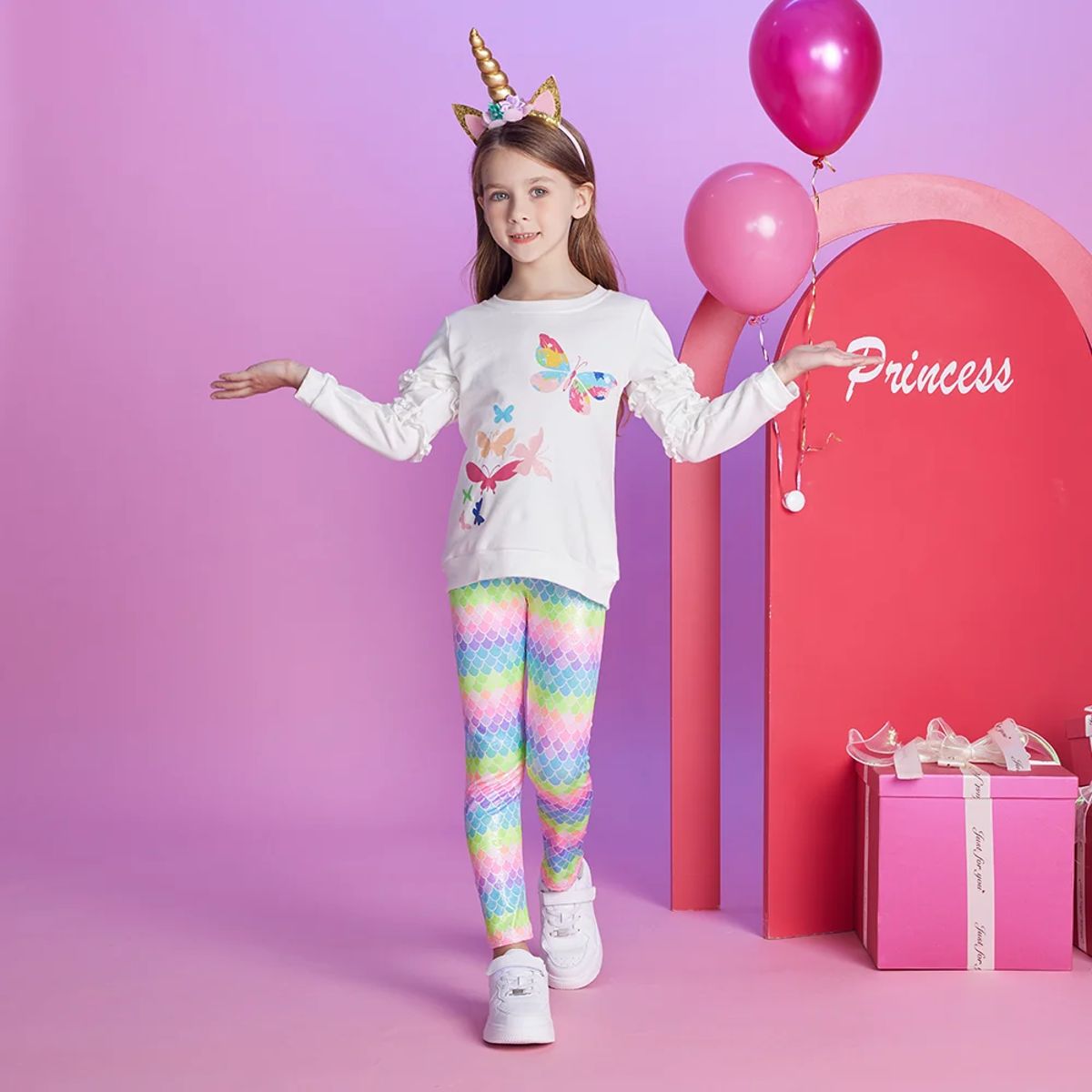 Adorable Mermaid Print Cotton Leggings for Girls – All-Season Comfort Adorable Mermaid Print Cotton Leggings for Girls – All-Season Comfort