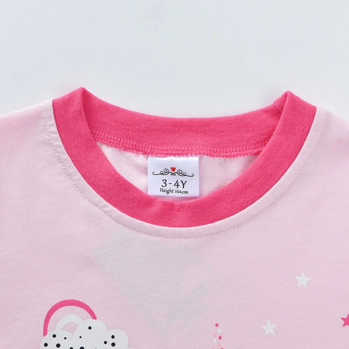 Adorable Unicorn Print Cotton Pajama Set for Girls