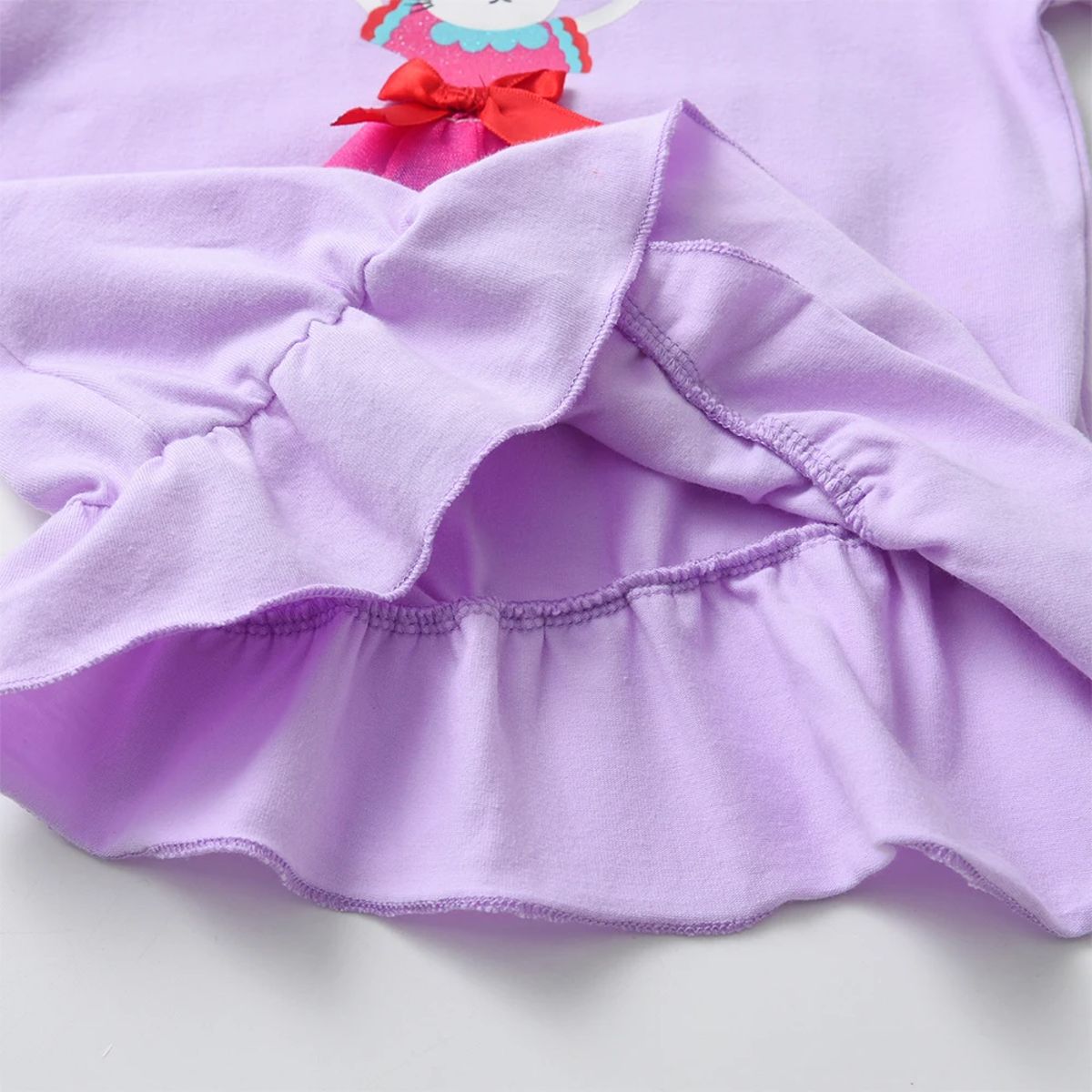 Cozy 2-Piece Girls Pajama Set with Rabbit Floral Design