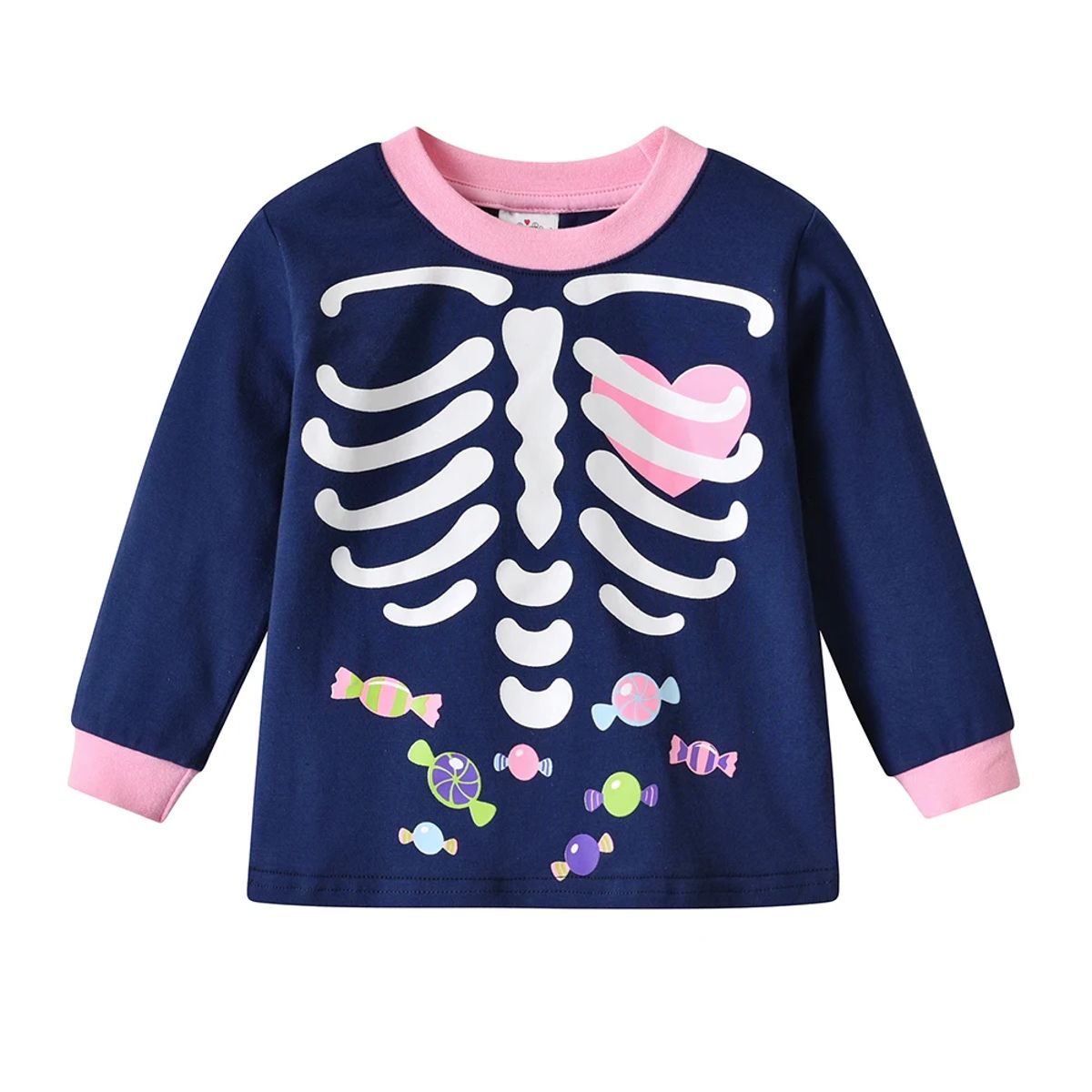 Comfortable Long Sleeve Pajamas Set for Girls with Cartoon Print Comfortable Long Sleeve Pajamas Set for Girls with Cartoon Print