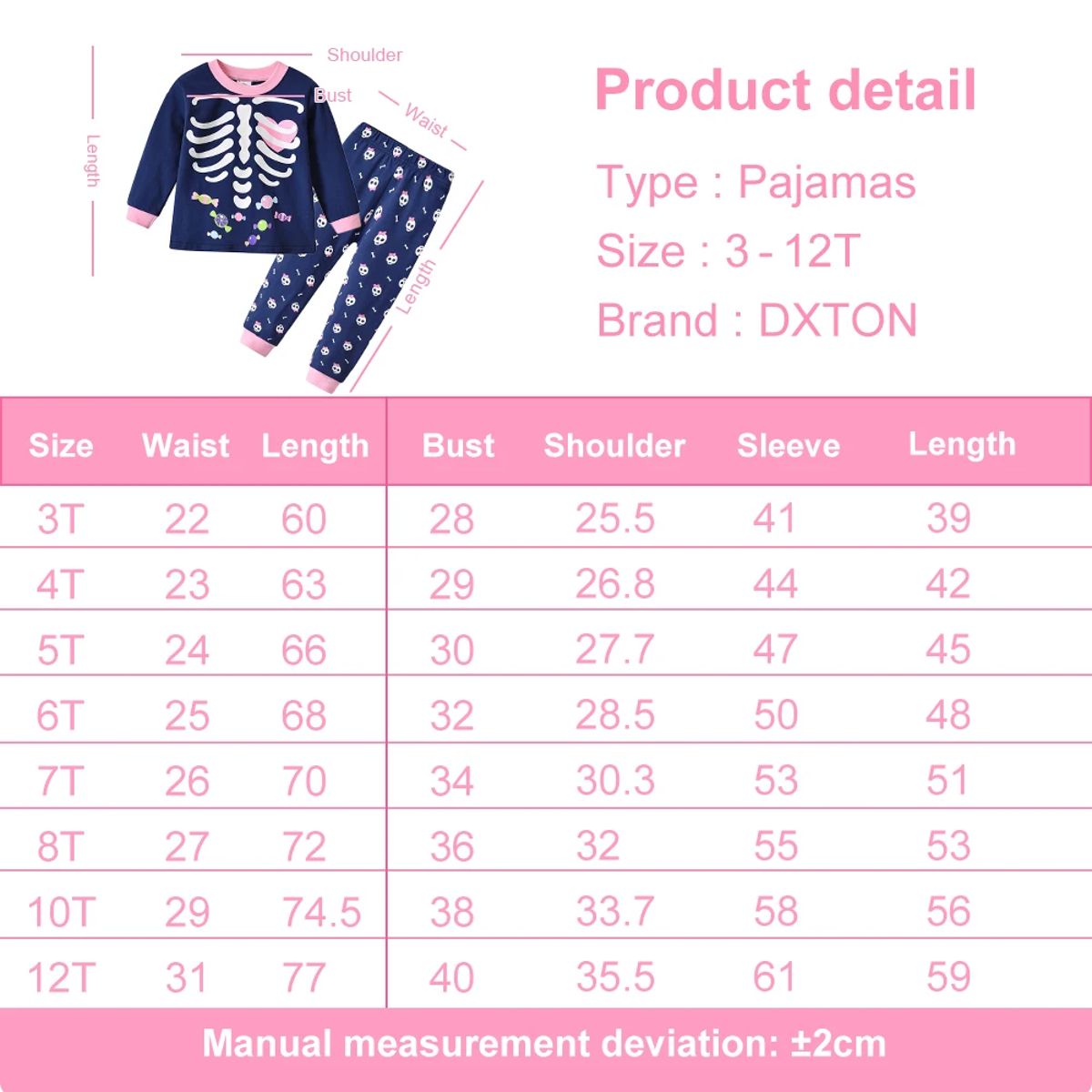 Comfortable Long Sleeve Pajamas Set for Girls with Cartoon Print Comfortable Long Sleeve Pajamas Set for Girls with Cartoon Print