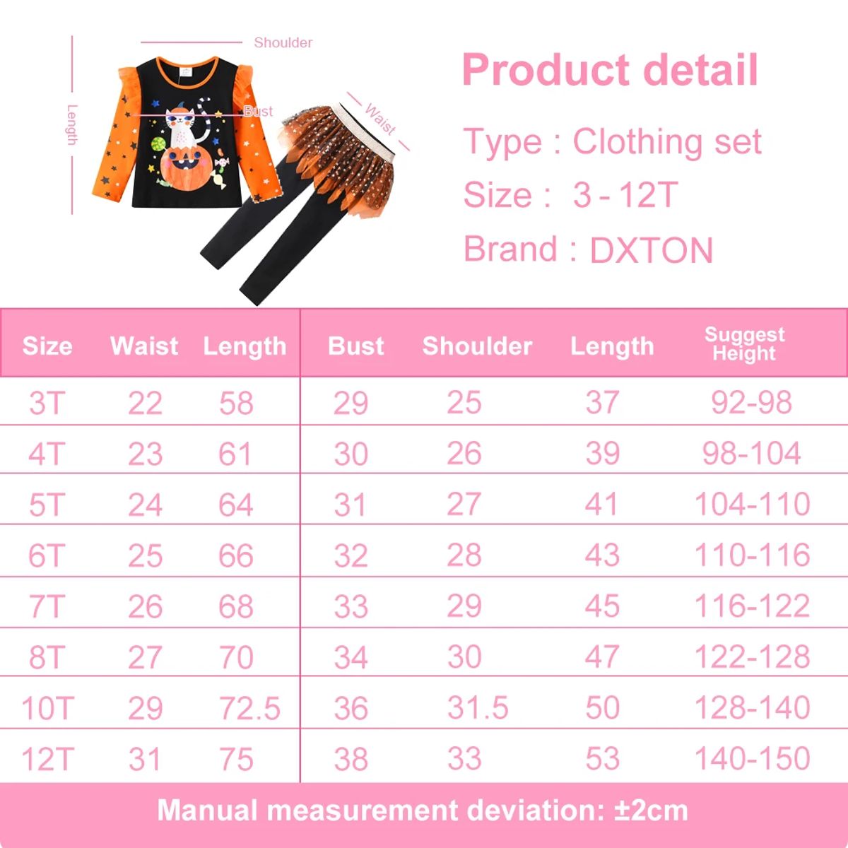 Girls Halloween & Christmas 2-Piece Costume Set with Leggings Girls Halloween & Christmas 2-Piece Costume Set with Leggings