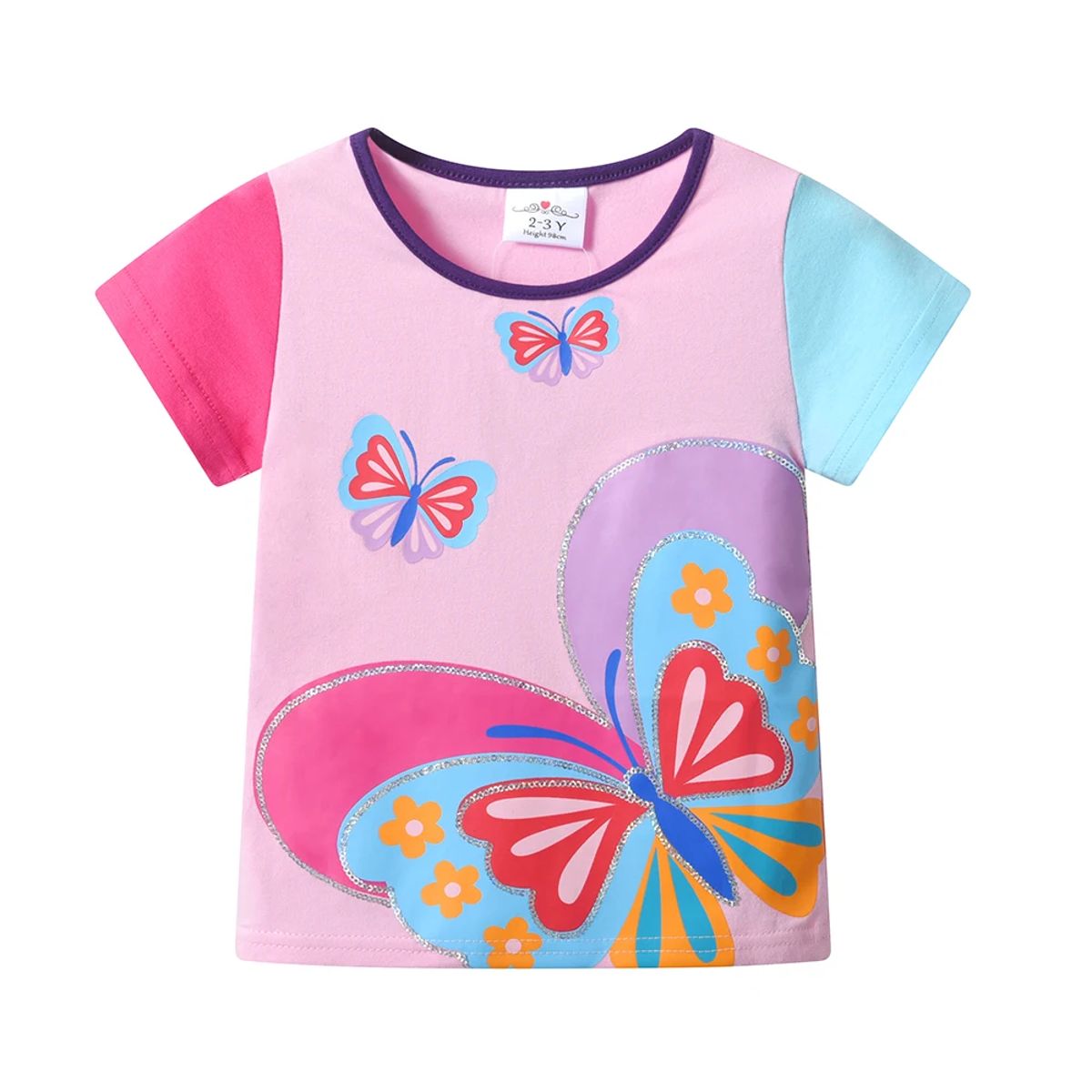Cute Summer Girls Clothing Set with Butterfly Print Top and Shorts Cute Summer Girls Clothing Set with Butterfly Print Top and Shorts