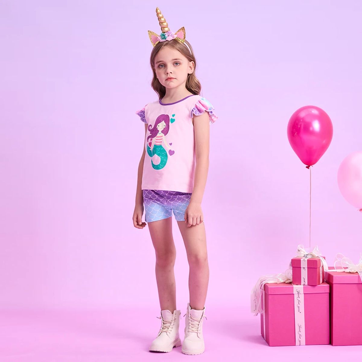 Summer Mermaid-Themed 2-Piece Clothing Set for Girls Summer Mermaid-Themed 2-Piece Clothing Set for Girls