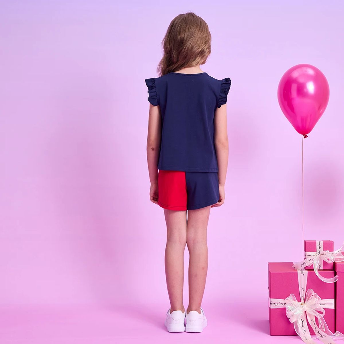 Summer Girls Clothing Set with Flying Sleeves and Shorts Summer Girls Clothing Set with Flying Sleeves and Shorts