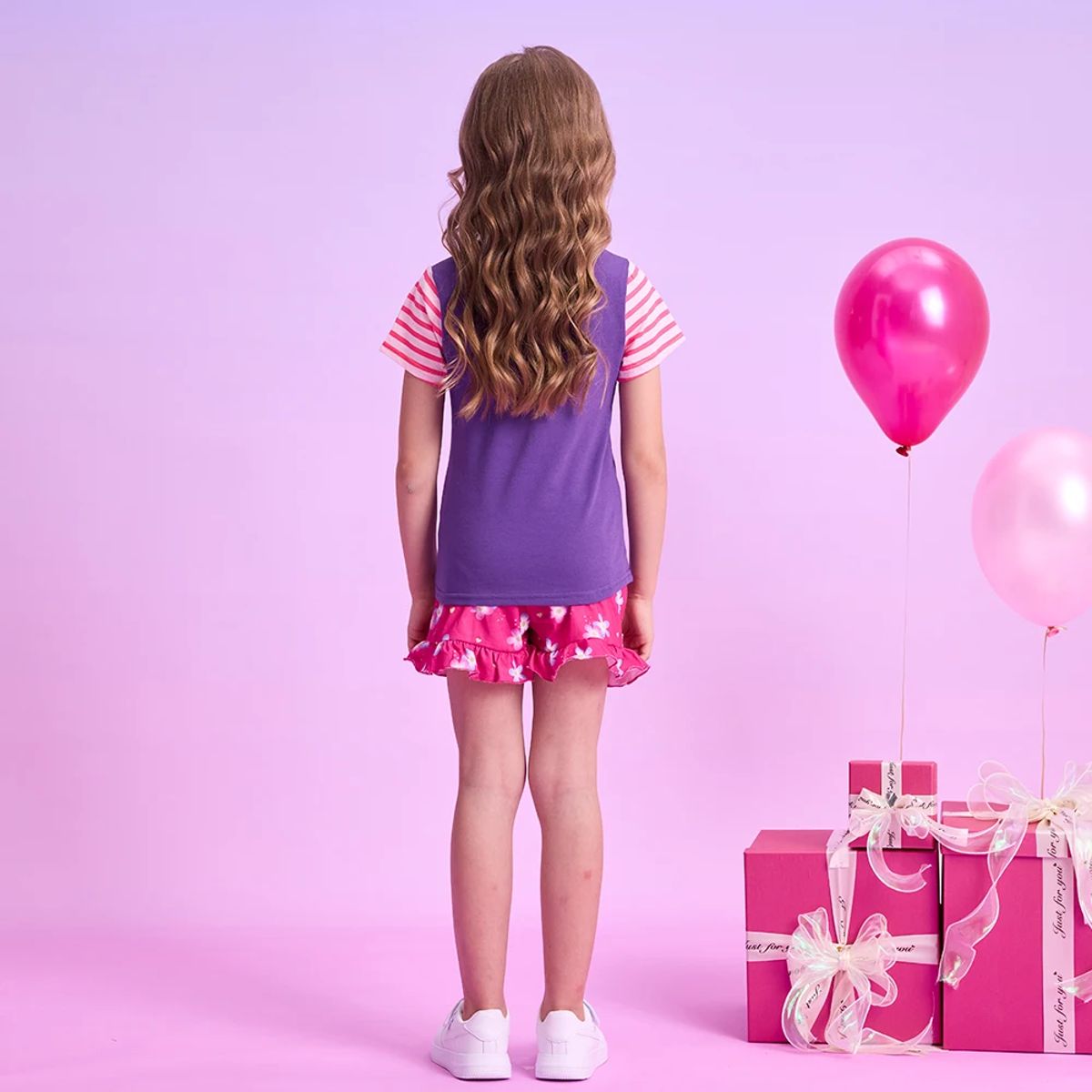 Unicorn Floral Summer Clothing Set for Girls, Casual 2-Piece Outfit Unicorn Floral Summer Clothing Set for Girls, Casual 2-Piece Outfit
