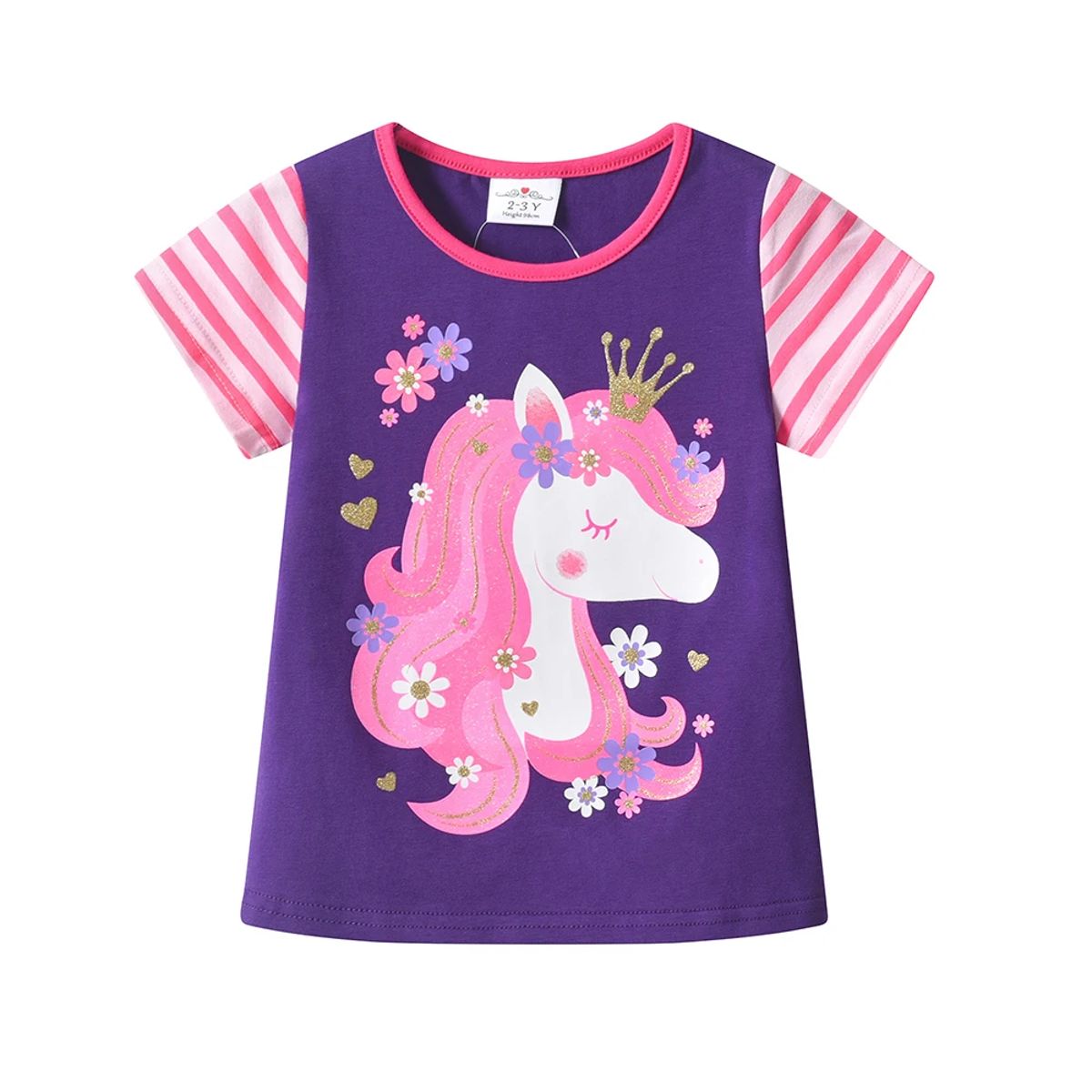 Unicorn Floral Summer Clothing Set for Girls, Casual 2-Piece Outfit Unicorn Floral Summer Clothing Set for Girls, Casual 2-Piece Outfit