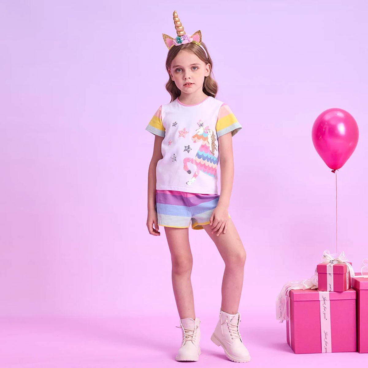 Adorable 2-Piece Summer Set for Girls with Unicorn Design