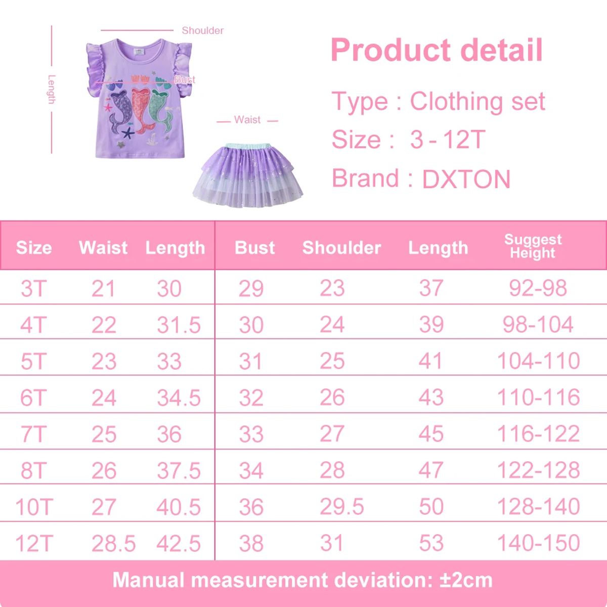 Charming Princess Clothing Set with Tutu Skirt for Girls