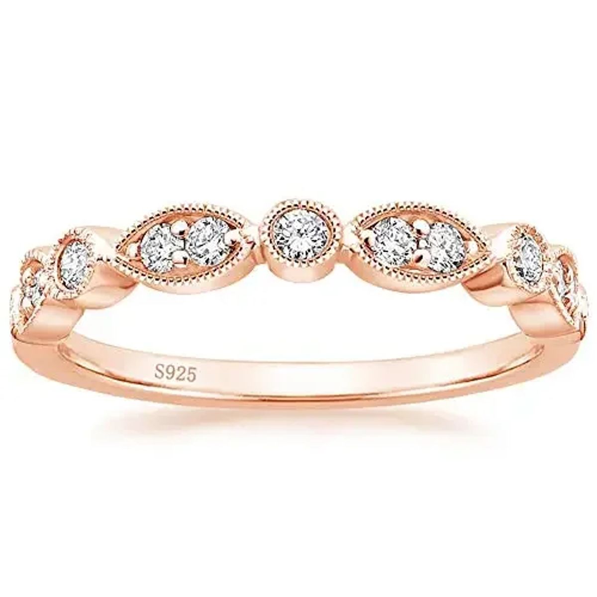 Elegant 925 Sterling Silver Wedding Band with Cubic Zirconia Design Tigrade - Women's Rings