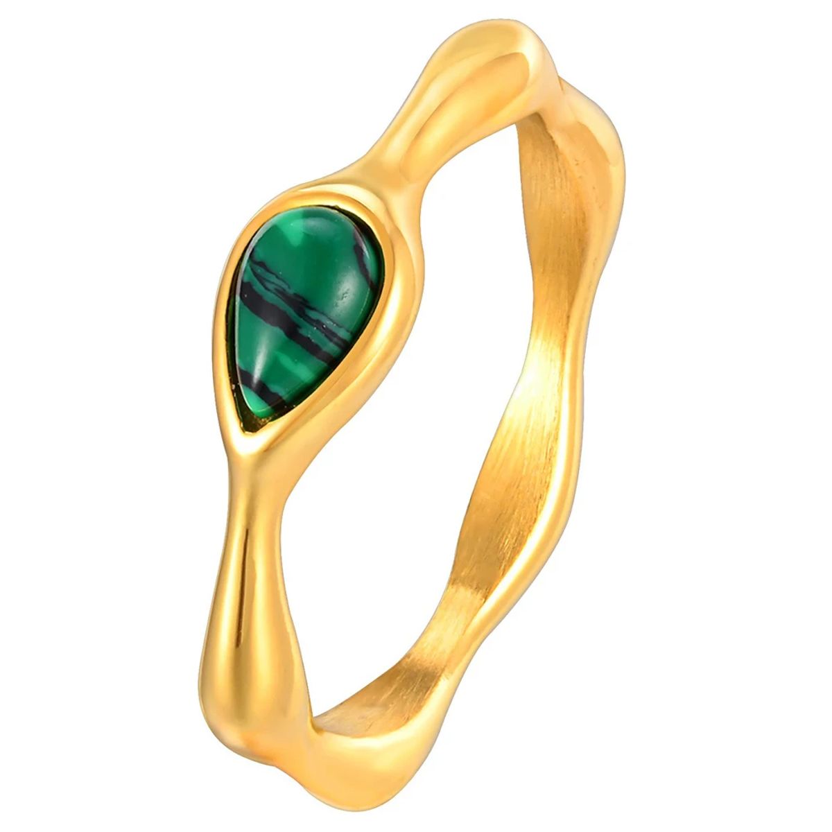 Exquisite Waterdrop Peacock Stone Ring for Women and Girls Tigrade - Women's Rings 8