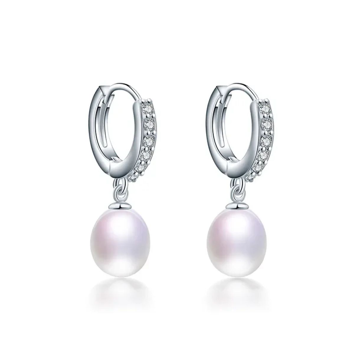 Charming 925 Sterling Silver Freshwater Pearl Drop Earrings for Women