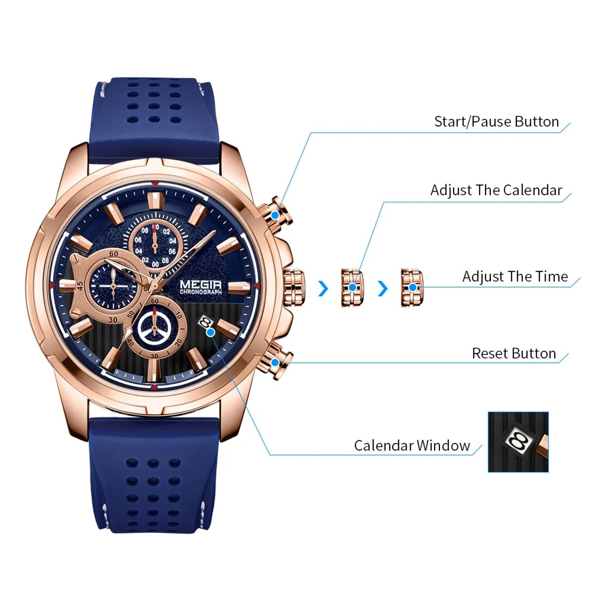 Luxury Business Watch for Men with Leather Strap and Waterproof Features