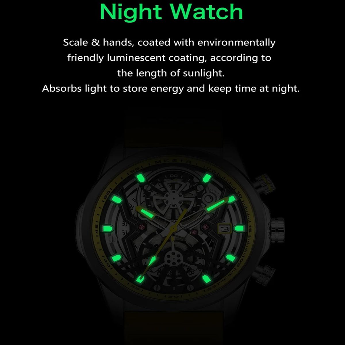 Stylish Sport Watch for Men with Luminous Big Dial Design Stylish Sport Watch for Men with Luminous Big Dial Design