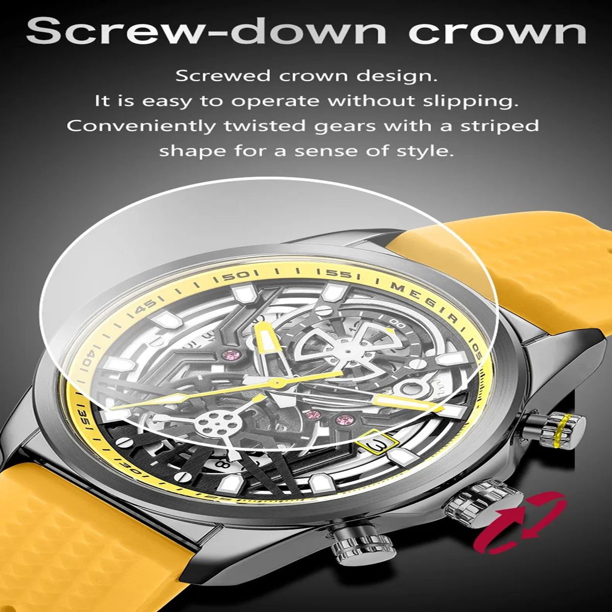 Stylish Sport Watch for Men with Luminous Big Dial Design Stylish Sport Watch for Men with Luminous Big Dial Design