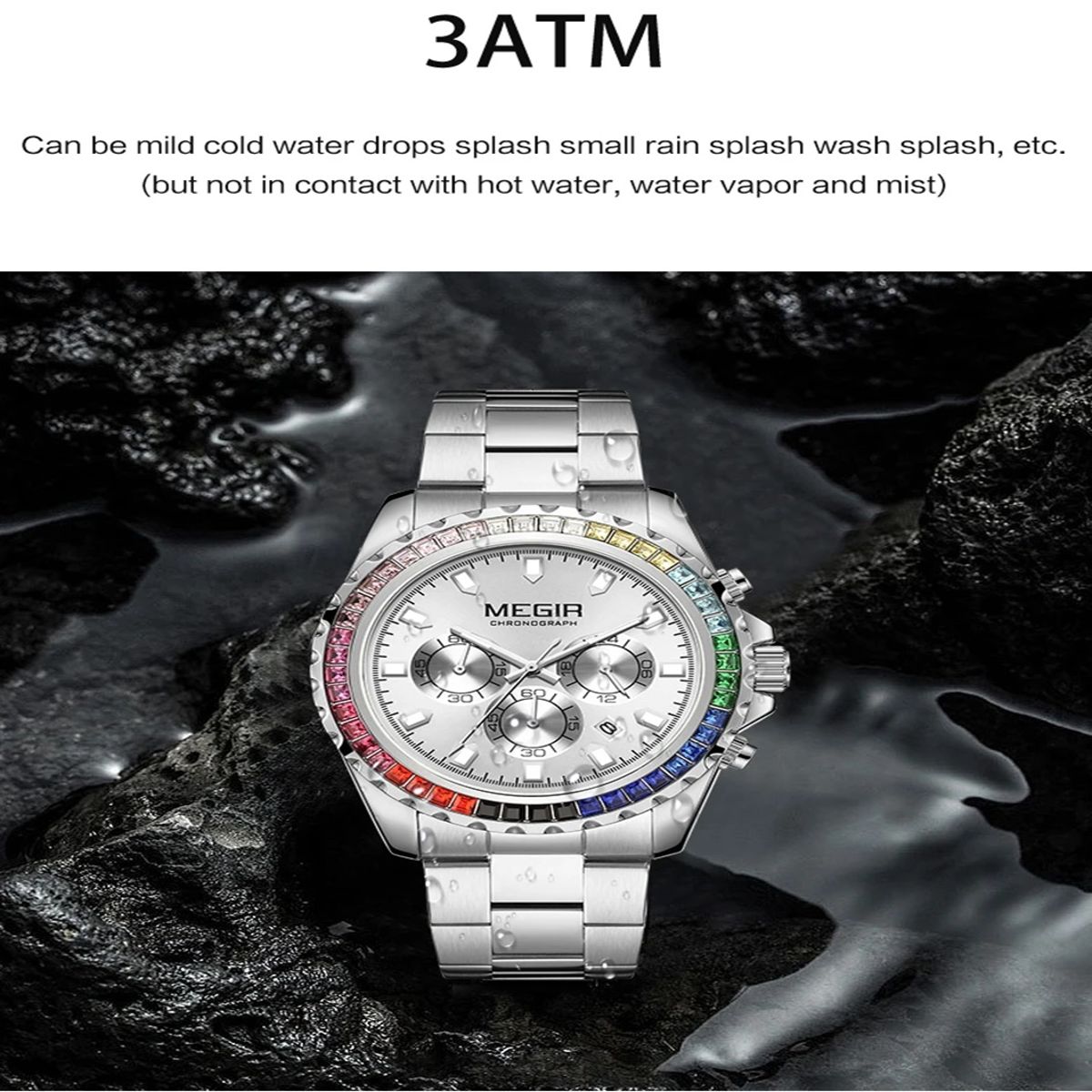 Men’s Luxury Quartz Watch with Diamonds and Chronograph Features Men’s Luxury Quartz Watch with Diamonds and Chronograph Features