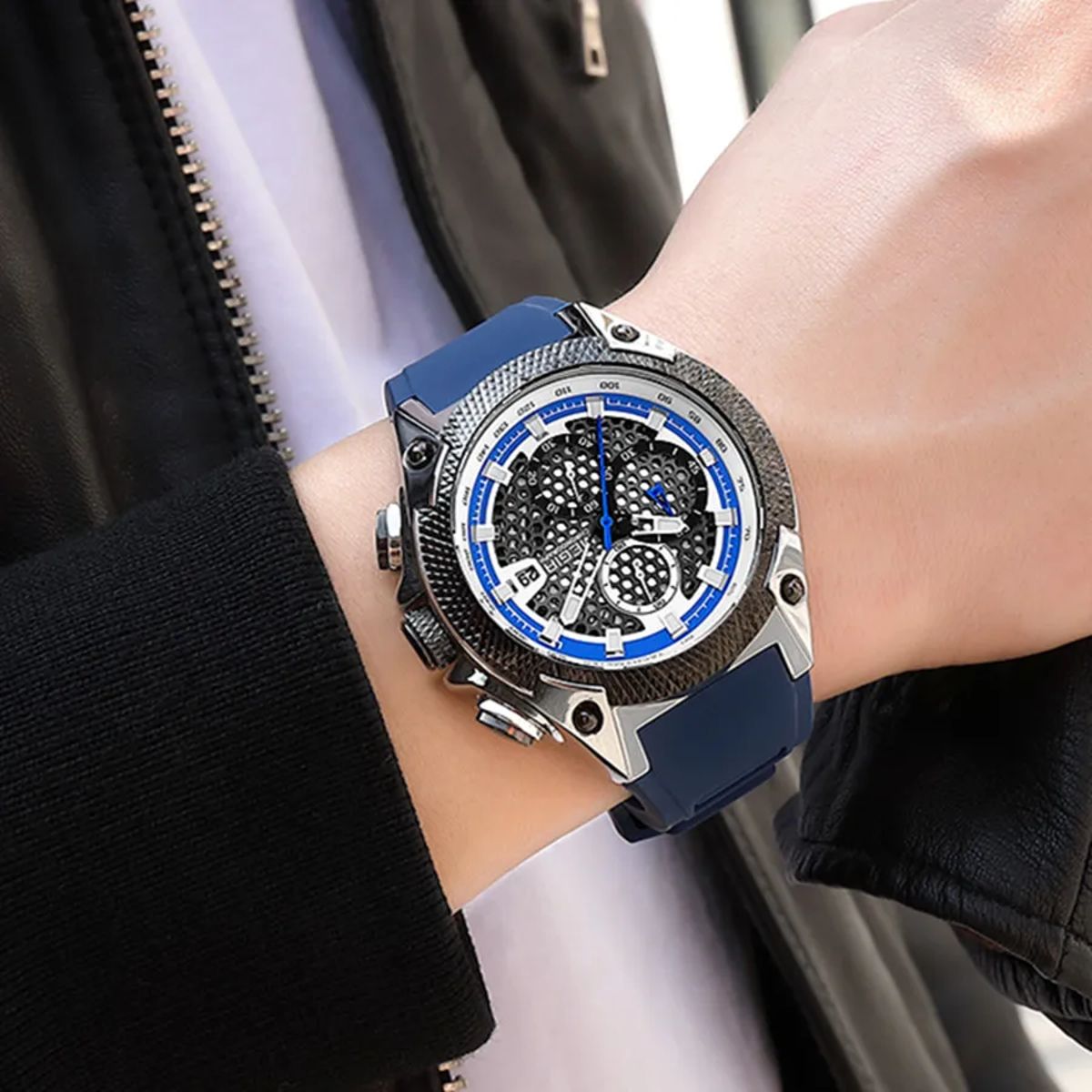 Bold Chronograph Sport Watch with Silicone Strap for Men Bold Chronograph Sport Watch with Silicone Strap for Men