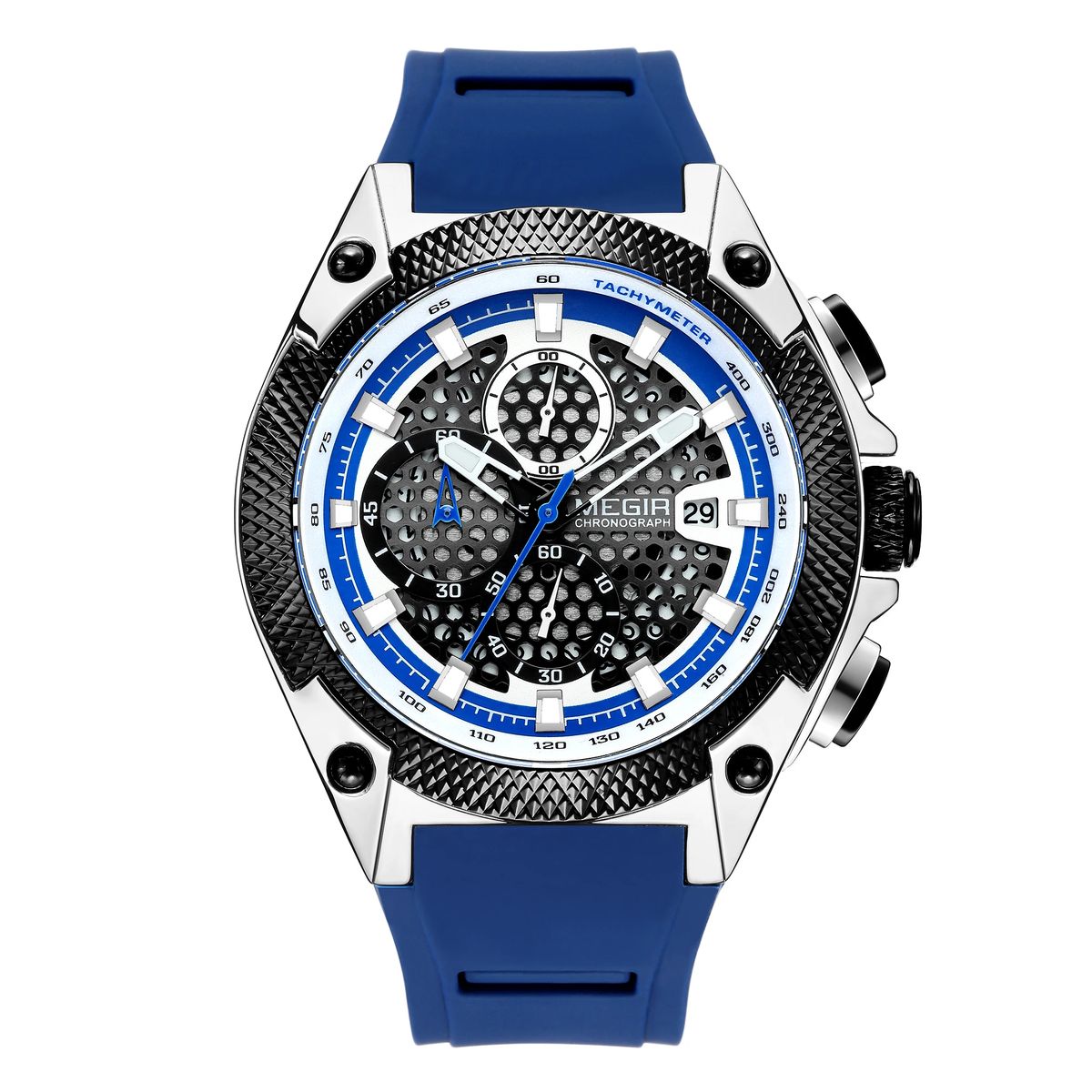 Bold Chronograph Sport Watch with Silicone Strap for Men Bold Chronograph Sport Watch with Silicone Strap for Men