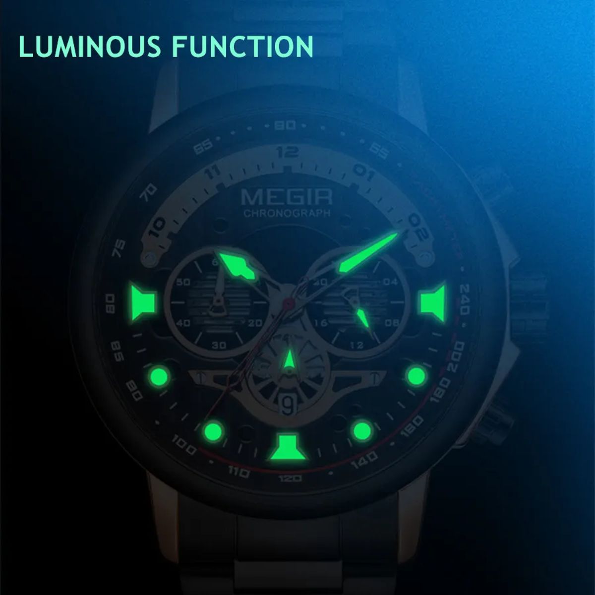 Luxury Men's Military Quartz Chronograph Stainless Steel Wristwatch Luxury Men's Military Quartz Chronograph Stainless Steel Wristwatch