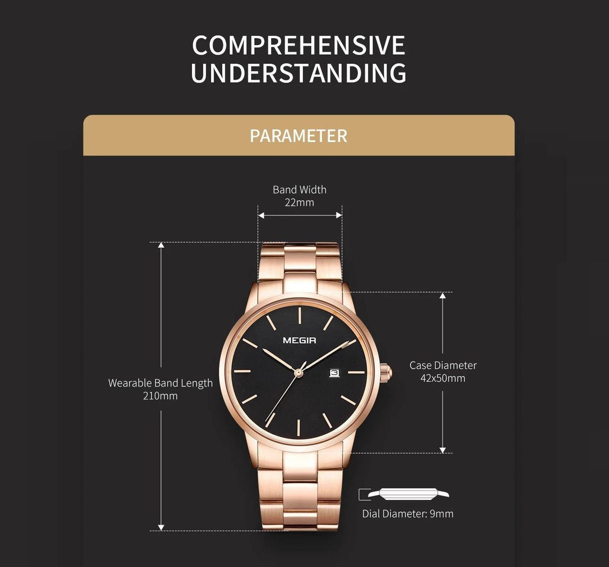 Luxury Stainless Steel Quartz Watch for Men with Calendar Luxury Stainless Steel Quartz Watch for Men with Calendar