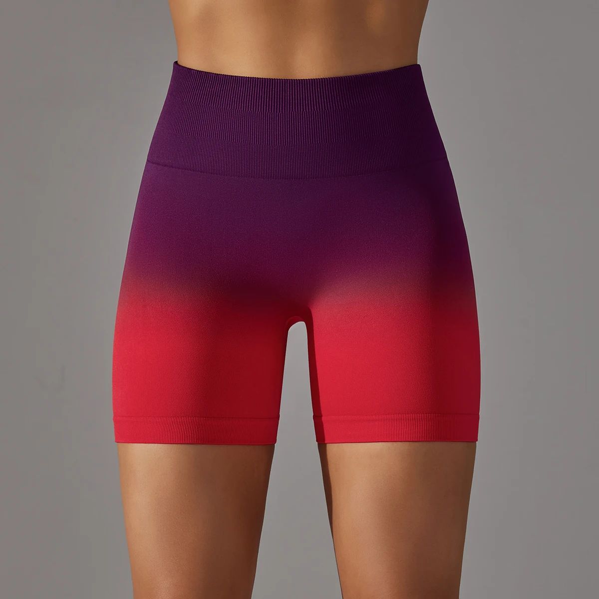 High Waist Gradient Seamless Yoga Shorts for Women Fitness