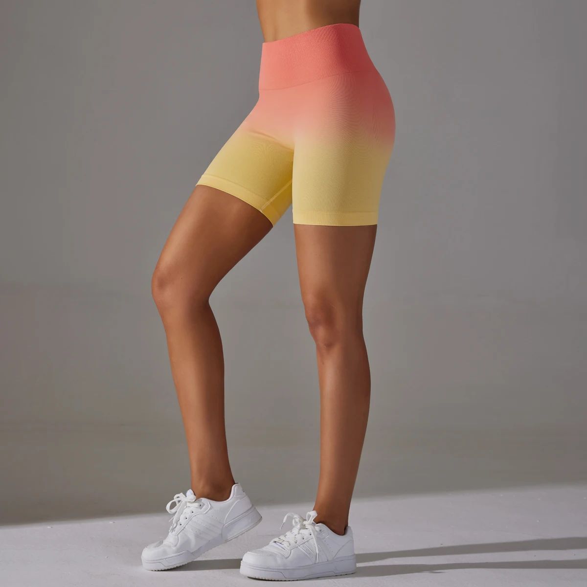 High Waist Gradient Seamless Yoga Shorts for Women Fitness