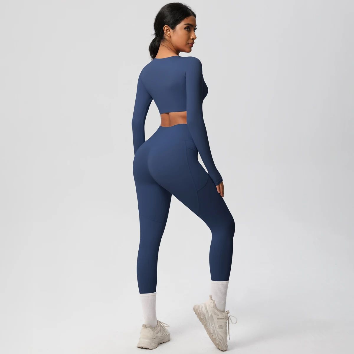 Seamless Stretchy Yoga Set with High Waist Leggings