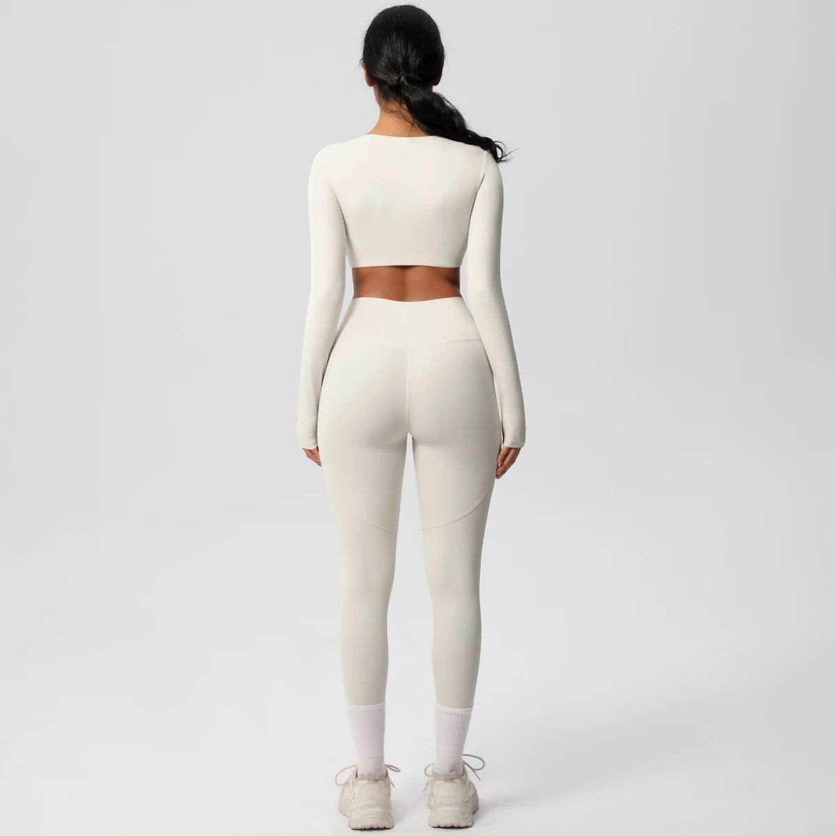 Seamless Stretchy Yoga Set with High Waist Leggings