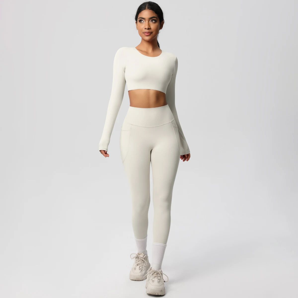 Seamless Stretchy Yoga Set with High Waist Leggings