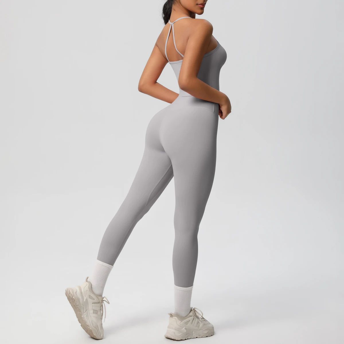 Crossover Back Halter Yoga Top Set for Fitness Training